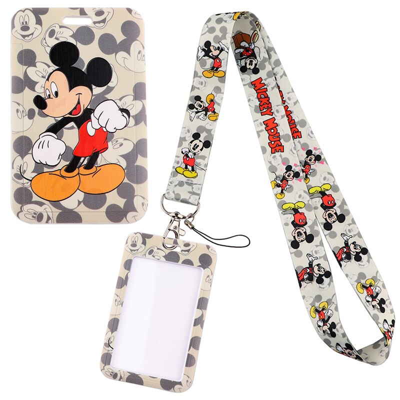 Mickey Mouse Key lanyard Car KeyChain ID Card Pass Gym Mobile Phone Badge Kids Key Ring Holder Jewelry Accessories Decorations